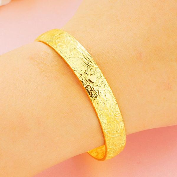 charm bracelets lucky dragon and phoenix design opening 10mm for women 24k gold jewelry embossed bracelet wedding, Golden;silver
charm bracelets lucky dragon and phoenix design opening 10mm for women 24k gold jewelry embossed bracelet wedding, Golden;silver