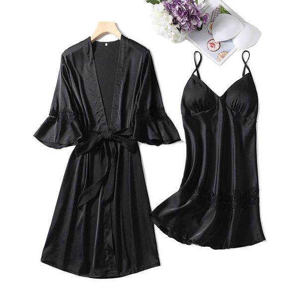 women's sleepwear patchwork color kimono robe set lace women satin nightwear intimate lingerie summer bathrobe gown blue, Black;red
women's sleepwear patchwork color kimono robe set lace women satin nightwear intimate lingerie summer bathrobe gown blue, Black;red