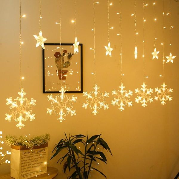 strings christmas decoration curtain snowflake star led string lights flashing light for xmas party year's decor
strings christmas decoration curtain snowflake star led string lights flashing light for xmas party year's decor