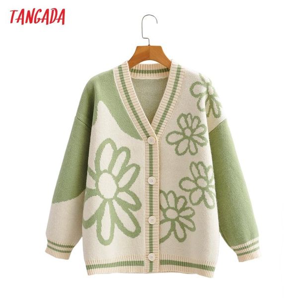 women's knits & tees tangada women elegant green flowers cardigan vintage jumper lady fashion oversized knitted coat 1f262, White
women's knits & tees tangada women elegant green flowers cardigan vintage jumper lady fashion oversized knitted coat 1f262, White