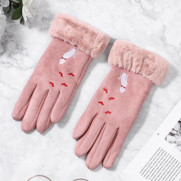 five fingers gloves winter women solid cashmere warm touch screen mittens embroidery cute cat fashion windproof outdoor, Blue;gray
five fingers gloves winter women solid cashmere warm touch screen mittens embroidery cute cat fashion windproof outdoor, Blue;gray