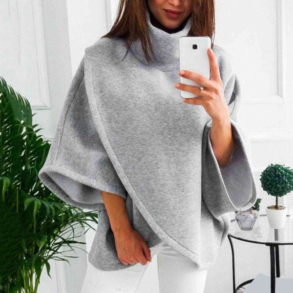 casual pullover fashion women high neck batwing crossed poncho winter warm coat cloak cape solid colors loose streetwear h1123, Blue;gray
casual pullover fashion women high neck batwing crossed poncho winter warm coat cloak cape solid colors loose streetwear h1123, Blue;gray