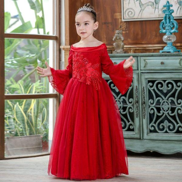 girl's dresses flower girls illusion full crystal appliques embroidery tulle lace boat-neck floor-length kids party princess gown f338, Red;yellow
girl's dresses flower girls illusion full crystal appliques embroidery tulle lace boat-neck floor-length kids party princess gown f338, Red;yellow