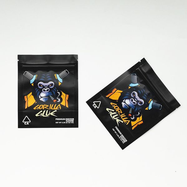 gorilla glue 3.5g dry herb flower packaging bag stand pouch smell proof aluminized zipper lock resealable
gorilla glue 3.5g dry herb flower packaging bag stand pouch smell proof aluminized zipper lock resealable