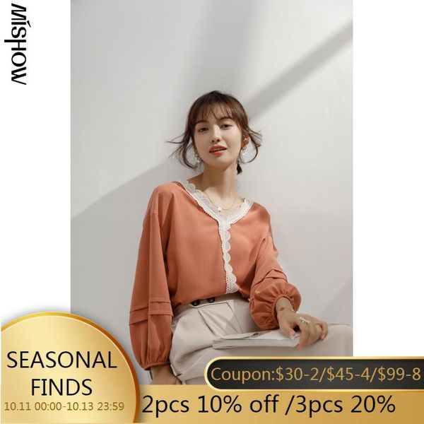 women's blouses & shirts mishow 2021 autumn chiffon for women korean elegant long sleeve v-neck loose blouse female mxa31c0046, White
women's blouses & shirts mishow 2021 autumn chiffon for women korean elegant long sleeve v-neck loose blouse female mxa31c0046, White