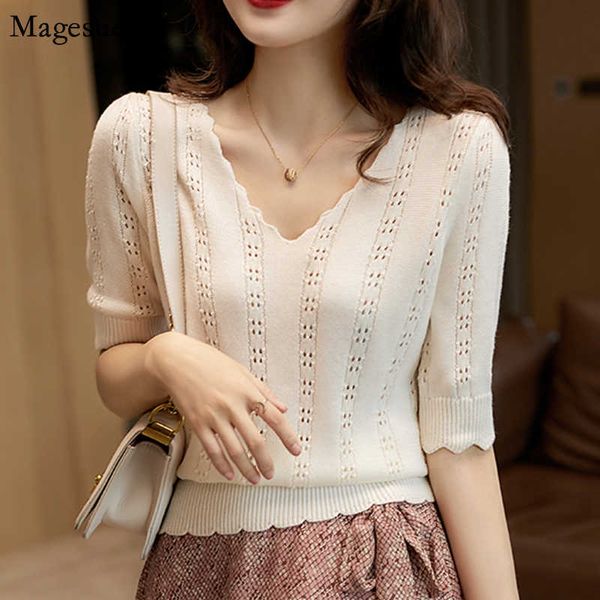 short sleeve summer women's t-shirt knitted hollw out v neck loose tee shirt femme solid ol style base female t-shirt 14006 210527, White
short sleeve summer women's t-shirt knitted hollw out v neck loose tee shirt femme solid ol style base female t-shirt 14006 210527, White