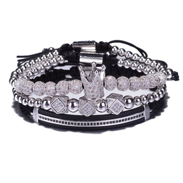 luxury jewelry cz polygon ball crown charm copper bead macrame handmade men 3pcs bracelets set bangles for men jewelrybracelets, Golden;silver
luxury jewelry cz polygon ball crown charm copper bead macrame handmade men 3pcs bracelets set bangles for men jewelrybracelets, Golden;silver