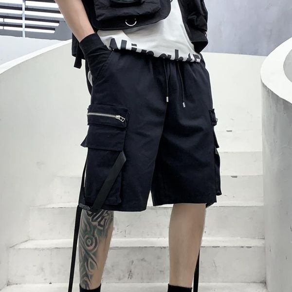 men's shorts 2021 hip hop cargo black ribbons streetwear pockets japanese cropped trousers baggy pants men, White;black
men's shorts 2021 hip hop cargo black ribbons streetwear pockets japanese cropped trousers baggy pants men, White;black