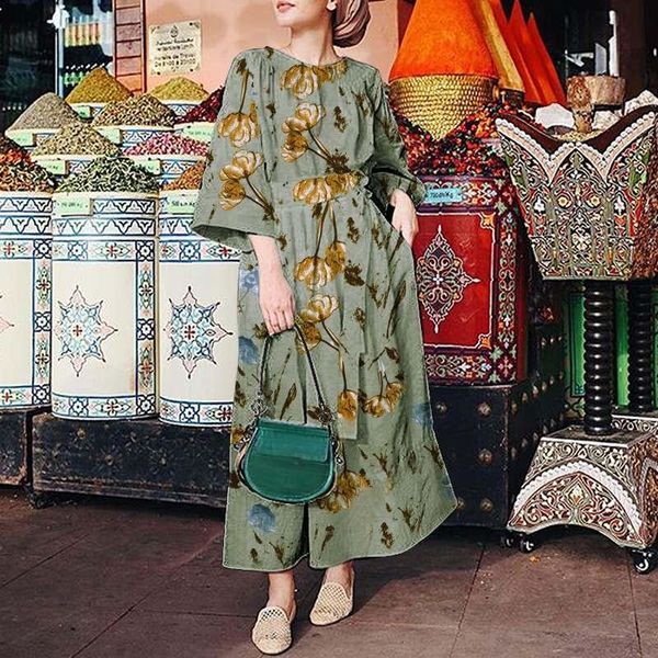 casual dresses holiday 3/4 sleeve robes women floral print long dress celmia autumn 2021 round neck maxi elegant with belt party vestidos, Black;gray
casual dresses holiday 3/4 sleeve robes women floral print long dress celmia autumn 2021 round neck maxi elegant with belt party vestidos, Black;gray