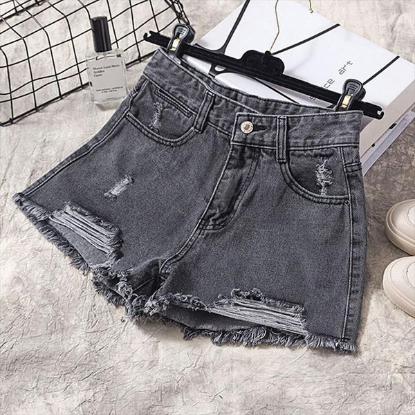 summer ripped hole denim women short casual loose jeans distressed female streetwear club girl k890, White;black
summer ripped hole denim women short casual loose jeans distressed female streetwear club girl k890, White;black