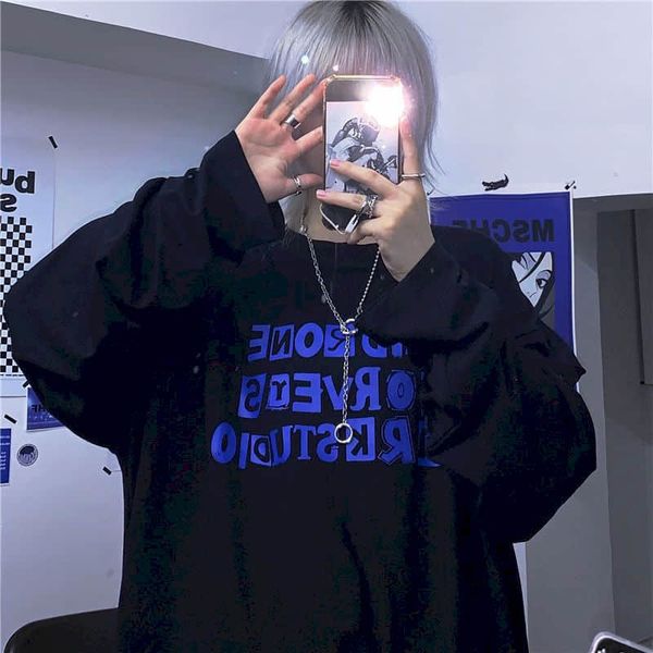 spring/fall punk tshirt women t new in long-sleeved shirt dark letter impression of the female korean student loose clothes brjx, White
spring/fall punk tshirt women t new in long-sleeved shirt dark letter impression of the female korean student loose clothes brjx, White