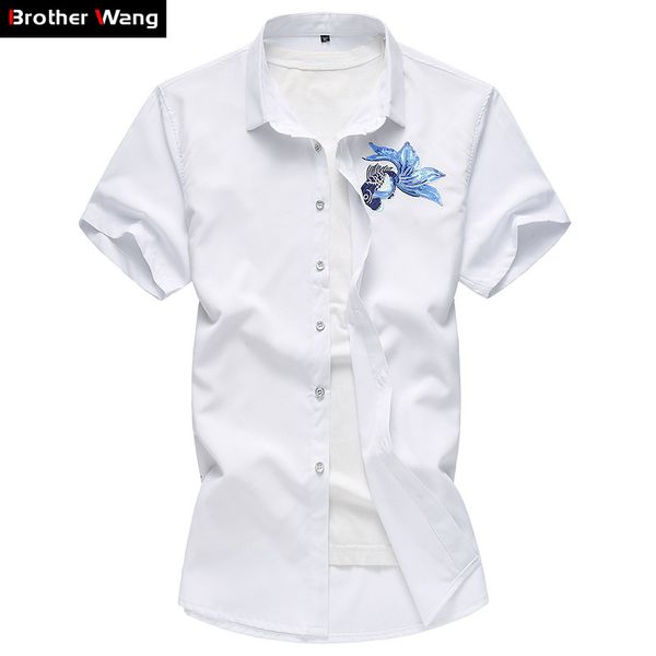 2021 summer new men's short sleeve embroidered casual chinese style brand solid color shirt male plus size 5xl 6xl 7xl x4hk, White;black
2021 summer new men's short sleeve embroidered casual chinese style brand solid color shirt male plus size 5xl 6xl 7xl x4hk, White;black
