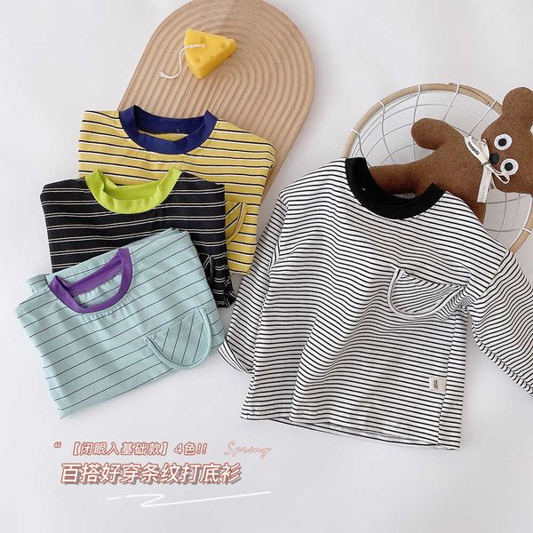 new spring chaopin 2021 children's wear stripe t-shirt boys' underclothing long sleeve cy084, Black;white
new spring chaopin 2021 children's wear stripe t-shirt boys' underclothing long sleeve cy084, Black;white