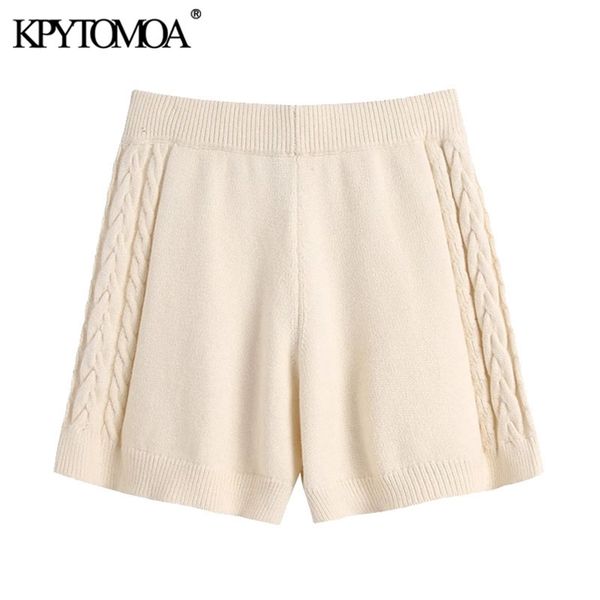 kpytomoa women fashion with ribbed trims cable-knit shorts vintage high elastic waist female short pants mujer 210306, White;black
kpytomoa women fashion with ribbed trims cable-knit shorts vintage high elastic waist female short pants mujer 210306, White;black