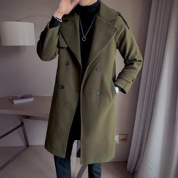 men's wool & blends korean long coat fashion red solid color plus size thick trend buckle design manteaux homme men jacket df50wb, Black
men's wool & blends korean long coat fashion red solid color plus size thick trend buckle design manteaux homme men jacket df50wb, Black