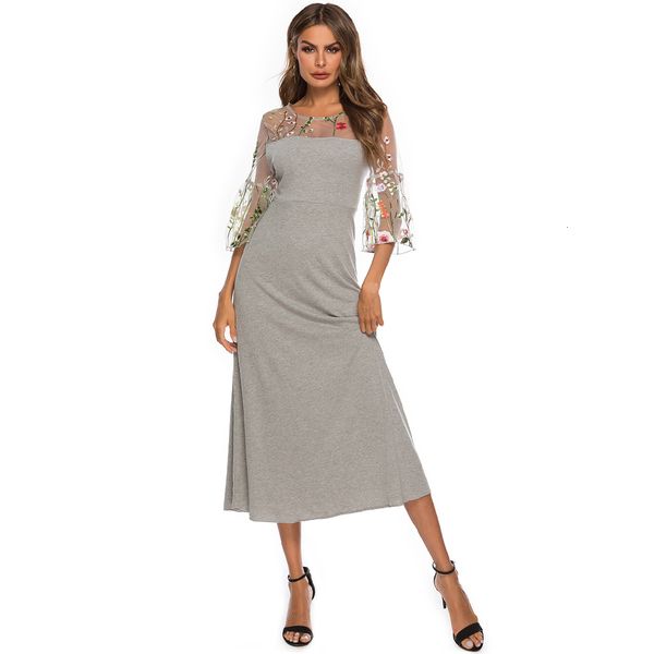 summer women 2019 mesh floral embroidery beach party es female casual elegant plus size long maxi vestidos u10x, Black
summer women 2019 mesh floral embroidery beach party es female casual elegant plus size long maxi vestidos u10x, Black