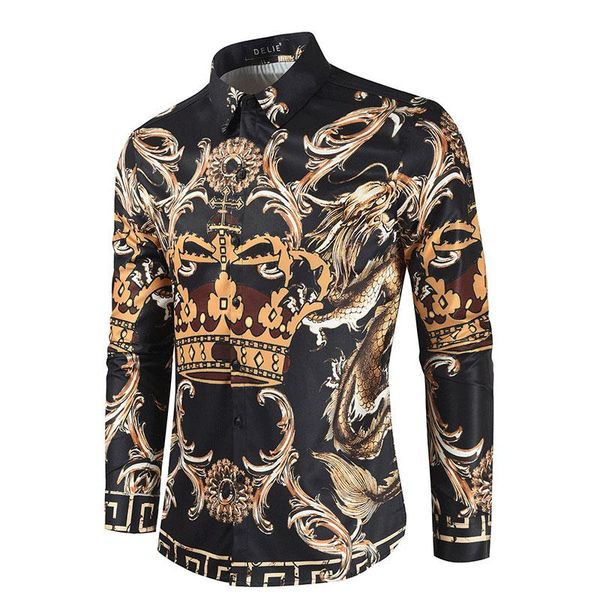 spring autumn chemise men's fashion camisa shirt 3d printing men long sleeve blouse, White;black
spring autumn chemise men's fashion camisa shirt 3d printing men long sleeve blouse, White;black