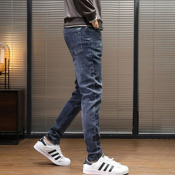men's jeans 2021 spring and autumn korean version of loose-fitting calf trousers high elasticity soft casual pants, Blue
men's jeans 2021 spring and autumn korean version of loose-fitting calf trousers high elasticity soft casual pants, Blue