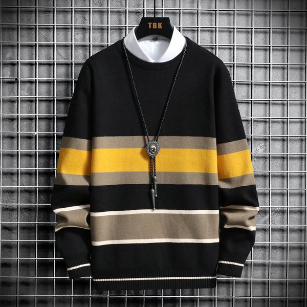 2021 new striped knit sweaters autumn winter sweater fashion long paragraph oversized jumpers men all-match clothing g9ke, White;black
2021 new striped knit sweaters autumn winter sweater fashion long paragraph oversized jumpers men all-match clothing g9ke, White;black