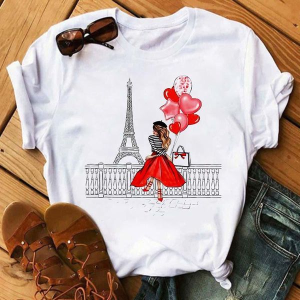 women's t-shirt summer korean clothes women fashion eiffel tower loose plus size short sleeve shirt tees ropa mujer, White
women's t-shirt summer korean clothes women fashion eiffel tower loose plus size short sleeve shirt tees ropa mujer, White