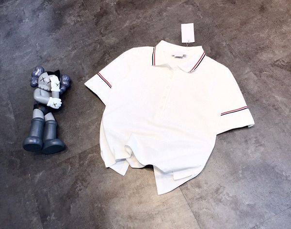 design clothing color stripe lapel loose polo couple british college short sleeve korean pearl ground cotton versatile qingdao, White
design clothing color stripe lapel loose polo couple british college short sleeve korean pearl ground cotton versatile qingdao, White