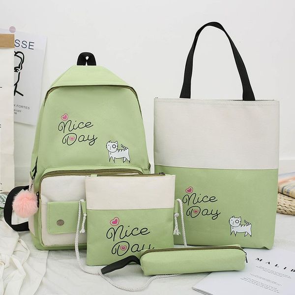 4 piece set high school backpack bags for teenage girls 2021 canvas travel backpack women bookbags teen student schoolbag
4 piece set high school backpack bags for teenage girls 2021 canvas travel backpack women bookbags teen student schoolbag