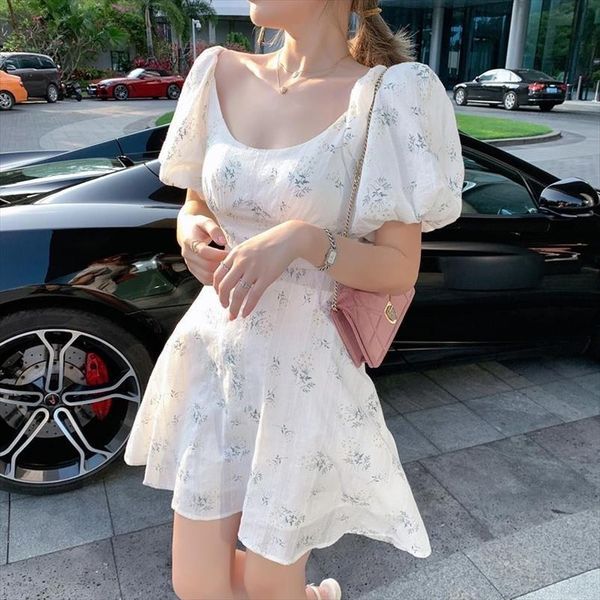 summer elegant puff sleeve women dress french floral print mini office lady korean japan style kawaii, Black;gray
summer elegant puff sleeve women dress french floral print mini office lady korean japan style kawaii, Black;gray