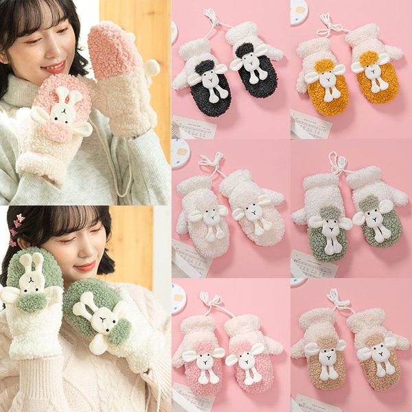 five fingers gloves fashionable female cute mittens double layer lamb velvet ins winter warmer 5 color hanging neck thick, Blue;gray
five fingers gloves fashionable female cute mittens double layer lamb velvet ins winter warmer 5 color hanging neck thick, Blue;gray