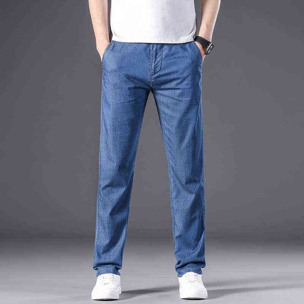men's jeans modal summer thin loose straight jeans elastic ice casual men's pants, Blue
men's jeans modal summer thin loose straight jeans elastic ice casual men's pants, Blue