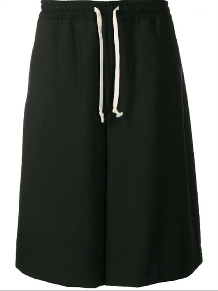 men's shorts wide leg pants straight skirt summer black elastic waist white rope design fashion trend wear, White;black
men's shorts wide leg pants straight skirt summer black elastic waist white rope design fashion trend wear, White;black