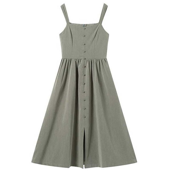 perhaps u strap solid green button slash neck sleeveless midi dress a line summer casual d0472 210529, Black;gray
perhaps u strap solid green button slash neck sleeveless midi dress a line summer casual d0472 210529, Black;gray