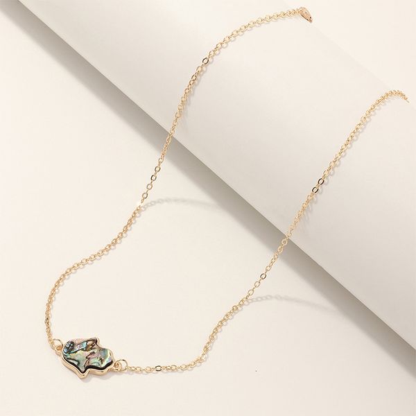 nz1312 jewelry personalized abalone shell bergamot single layer necklace women's simple palm clavicle chain, Silver
nz1312 jewelry personalized abalone shell bergamot single layer necklace women's simple palm clavicle chain, Silver