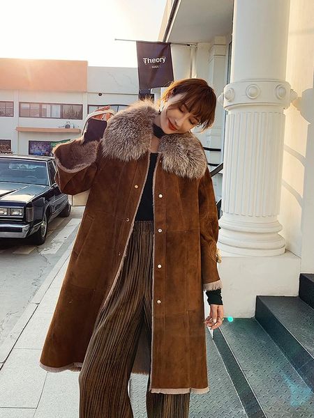 women's fur & faux super quality natural goat skin female jacket real coats vintage collar clothing casaco zjt1708, Black
women's fur & faux super quality natural goat skin female jacket real coats vintage collar clothing casaco zjt1708, Black