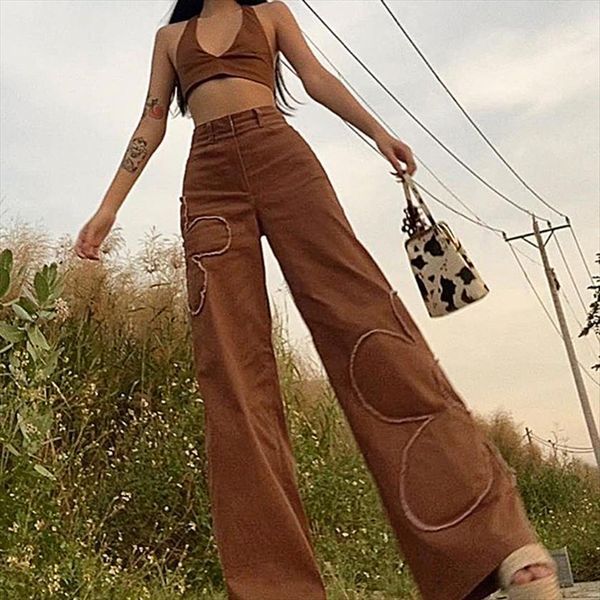 y2k aesthetic baggy brown women jean vintage 90s wide leg pants flower patches high waist straight denim trousers fashion, Blue
y2k aesthetic baggy brown women jean vintage 90s wide leg pants flower patches high waist straight denim trousers fashion, Blue