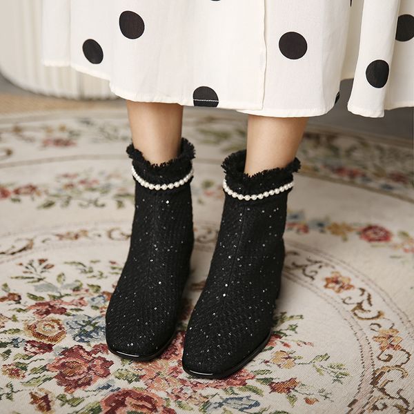 boots 983-10 black pearl sequin short boots women's thick heel round head autumn and winter tassel socks keb3
boots 983-10 black pearl sequin short boots women's thick heel round head autumn and winter tassel socks keb3