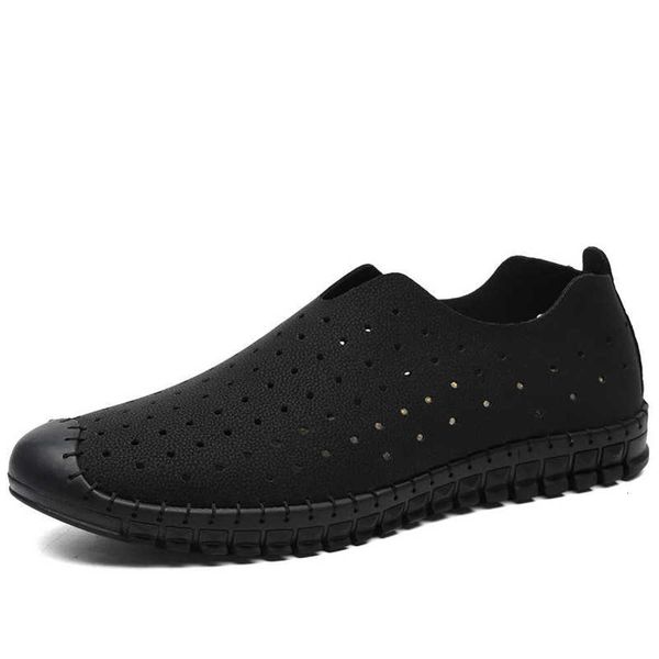 sole Soft Casual Doudou shoes men's lazy large casual leather 2GDV QOON, Black