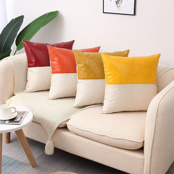 cushion/decorative pillow 45*45cm pu leather splicing pillowcover living room decorative throw cushion cover office sofa outdoors pillowcase
cushion/decorative pillow 45*45cm pu leather splicing pillowcover living room decorative throw cushion cover office sofa outdoors pillowcase