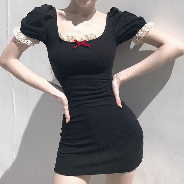 summer square neck retro lace patchwork elegant bodycon dress streetwear ladies short sleeve mini dresses gothic, Black;gray
summer square neck retro lace patchwork elegant bodycon dress streetwear ladies short sleeve mini dresses gothic, Black;gray