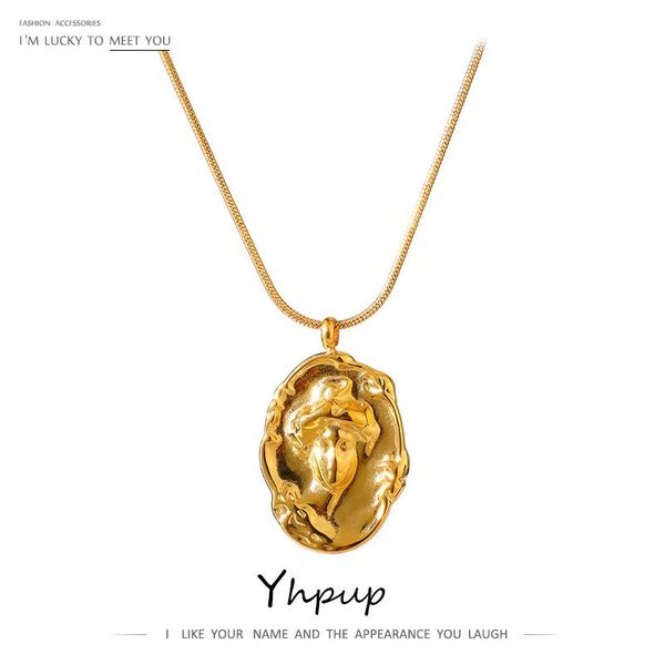 pendant necklaces yhpup fashion portrait collar necklace women stainless steel 18 k chain statement accessories party gift, Silver
pendant necklaces yhpup fashion portrait collar necklace women stainless steel 18 k chain statement accessories party gift, Silver