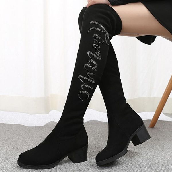 boots winter thigh high women 2021 crystal letter over the knee shoes female heel long botas mujer, Black
boots winter thigh high women 2021 crystal letter over the knee shoes female heel long botas mujer, Black