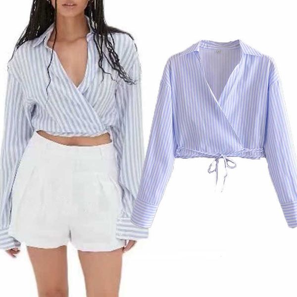 shirt fashion striped v-neck slim belt women shirts casual chic street youth student 210601, White
shirt fashion striped v-neck slim belt women shirts casual chic street youth student 210601, White
