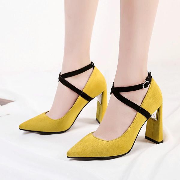 dress shoes spring autumn bright colors sweet beauty high heeled fashion pointed square root ladies single suede, Black
dress shoes spring autumn bright colors sweet beauty high heeled fashion pointed square root ladies single suede, Black