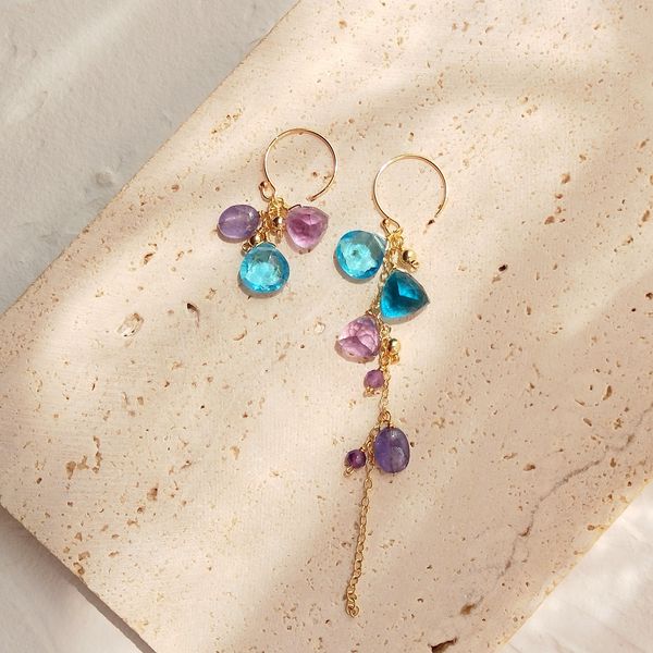 lii ji natural amethyst tanzanite blue quartz 14k gold filled asymmetric earrings fashion delicate jewelry, Golden
lii ji natural amethyst tanzanite blue quartz 14k gold filled asymmetric earrings fashion delicate jewelry, Golden