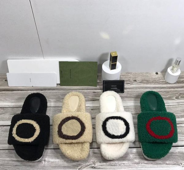 wool designer slippers fashion woman slipper winter luxury fluffy letter sandals comfortable slides fuzzy girl sandal shoes, Black 
wool designer slippers fashion woman slipper winter luxury fluffy letter sandals comfortable slides fuzzy girl sandal shoes, Black