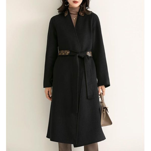 women's wool & blends elegant long coat jacket black belt fashion outerwear ladies double sided cashmere overcoat autumn winter 2021
women's wool & blends elegant long coat jacket black belt fashion outerwear ladies double sided cashmere overcoat autumn winter 2021