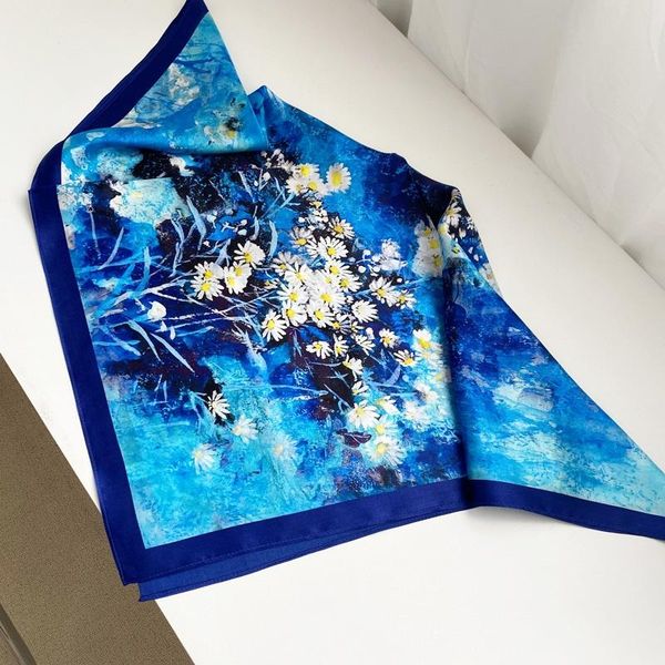 scarves blue floral print 100% silk neckerchief wraps women fashioni head for hair warpping 70*70cm, Blue;gray
scarves blue floral print 100% silk neckerchief wraps women fashioni head for hair warpping 70*70cm, Blue;gray