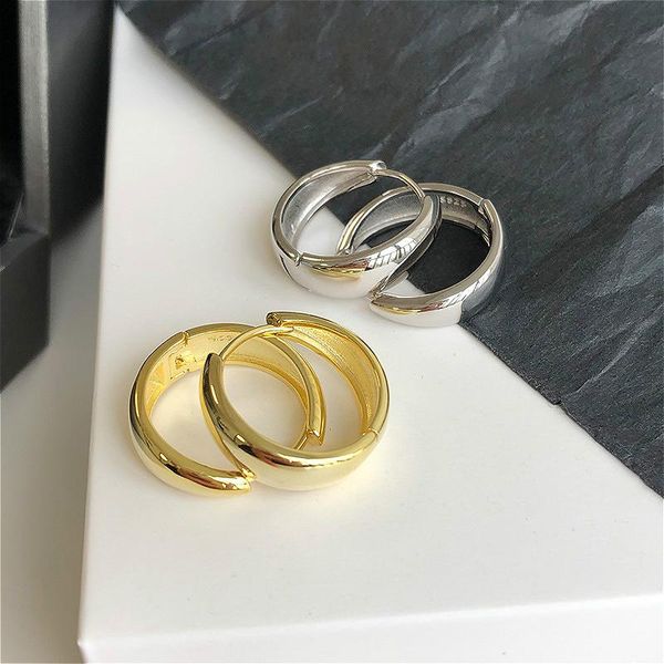 hoop & huggie fengxiaoling real 925 sterling silver simple round circle earrings brinco women diy jewelry 2021, Golden;silver 
hoop & huggie fengxiaoling real 925 sterling silver simple round circle earrings brinco women diy jewelry 2021, Golden;silver
