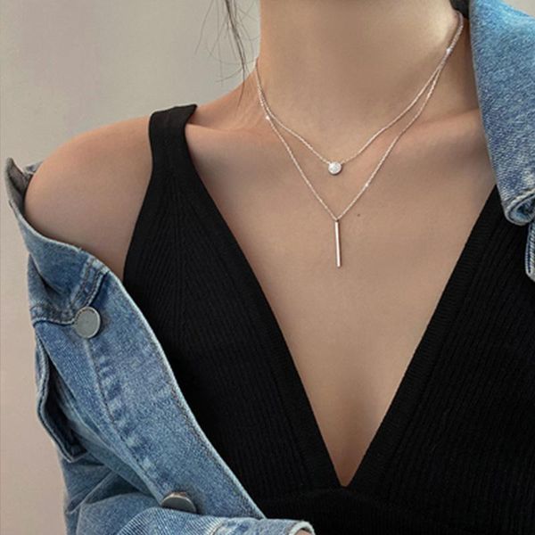 pendant necklaces fashion casual necklace light luxury niche design sense stacking female cold wind 2021 clavicle chain temperament, Silver
pendant necklaces fashion casual necklace light luxury niche design sense stacking female cold wind 2021 clavicle chain temperament, Silver