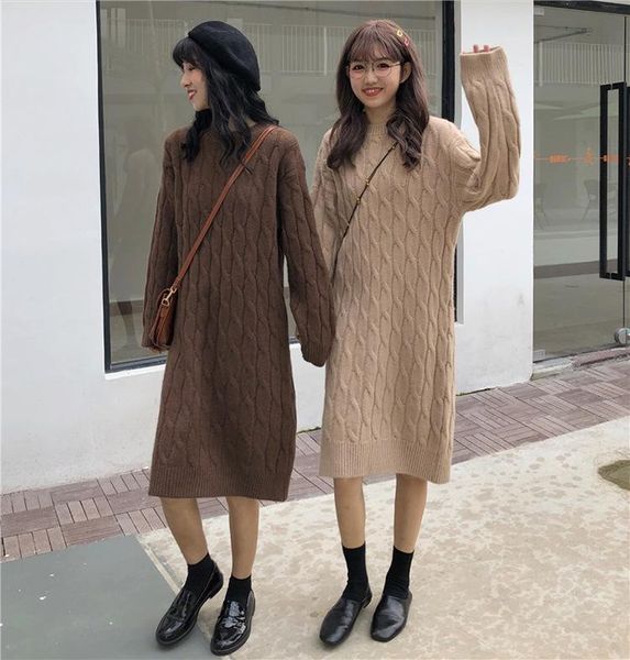 casual dresses ichoix warm sweater dress elegant loose winter 2021 knitted straight o-neck solid long korean women vestidos, Black;gray
casual dresses ichoix warm sweater dress elegant loose winter 2021 knitted straight o-neck solid long korean women vestidos, Black;gray