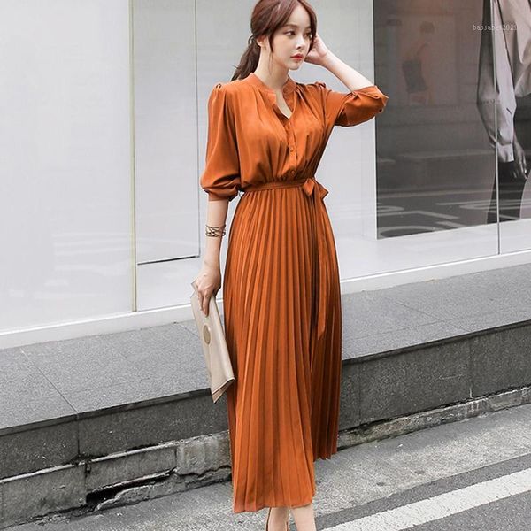 casual dresses elegant women pleated dress high waist sashes autumn ladies midi long sleeves female fashion mid-calf, Black;gray
casual dresses elegant women pleated dress high waist sashes autumn ladies midi long sleeves female fashion mid-calf, Black;gray